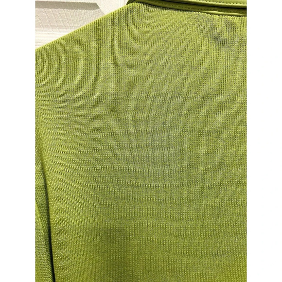 Peter Nygard Collection Lime Green Leather Front Knit Back Sleeves Jacket Large - Picture 7 of 8